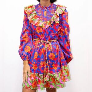 Alden Adair Sutton Floral Smocked Dress Medium